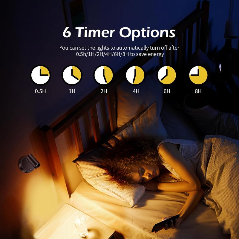 Laserty Battery Operated Spot Lights Indoor: 20-120Hrs Battery Life Wireless Spotlight with Stepless Color Temperature & Stepless Dimming & Timer, LED Accent Lighting with Remote for Plant Picture Wall Floor - Image 5